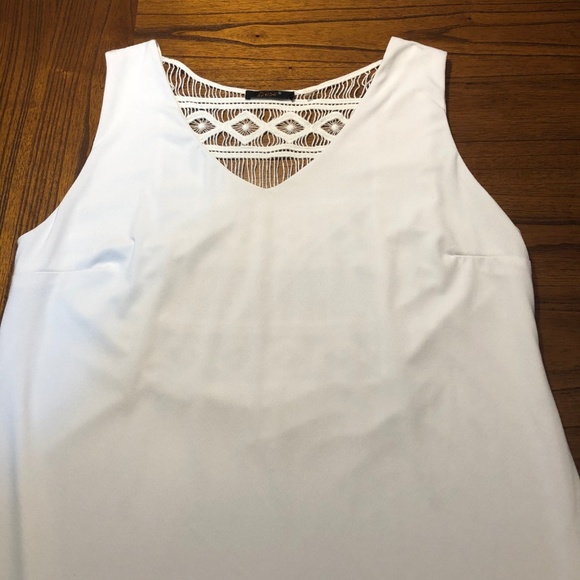 Dex White Shift Midi Dress with crocheted back - Picture 5 of 8